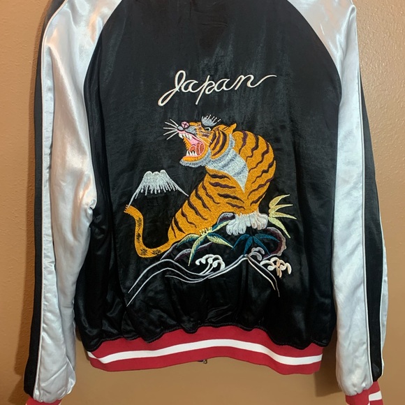 TopShop Reversible Quilted Japan Tiger Eagle Bomber Jacket 12 - Picture 5 of 11